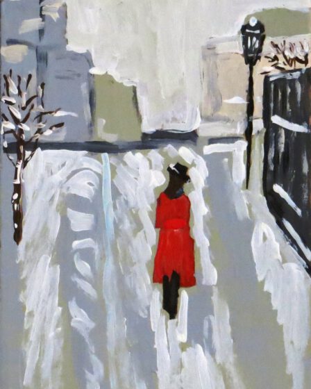 Frau im Winter