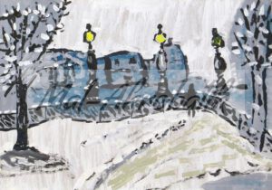 Stadt im Schnee